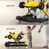 הליכון 2 ב1 מכונית מירוץ צבע כחול מומי