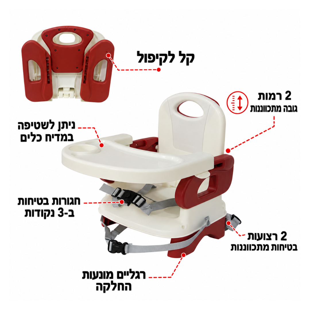 כסא אוכל על כסא מיניגו לבן חום