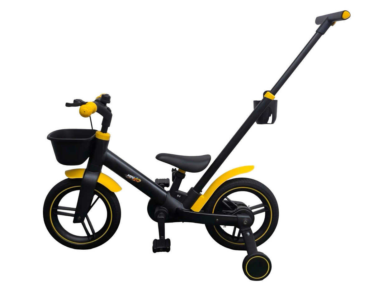אופני איזון והאופניים הראשונים 5 ב-1 MINIGO עם ידית דחיפה להורים
