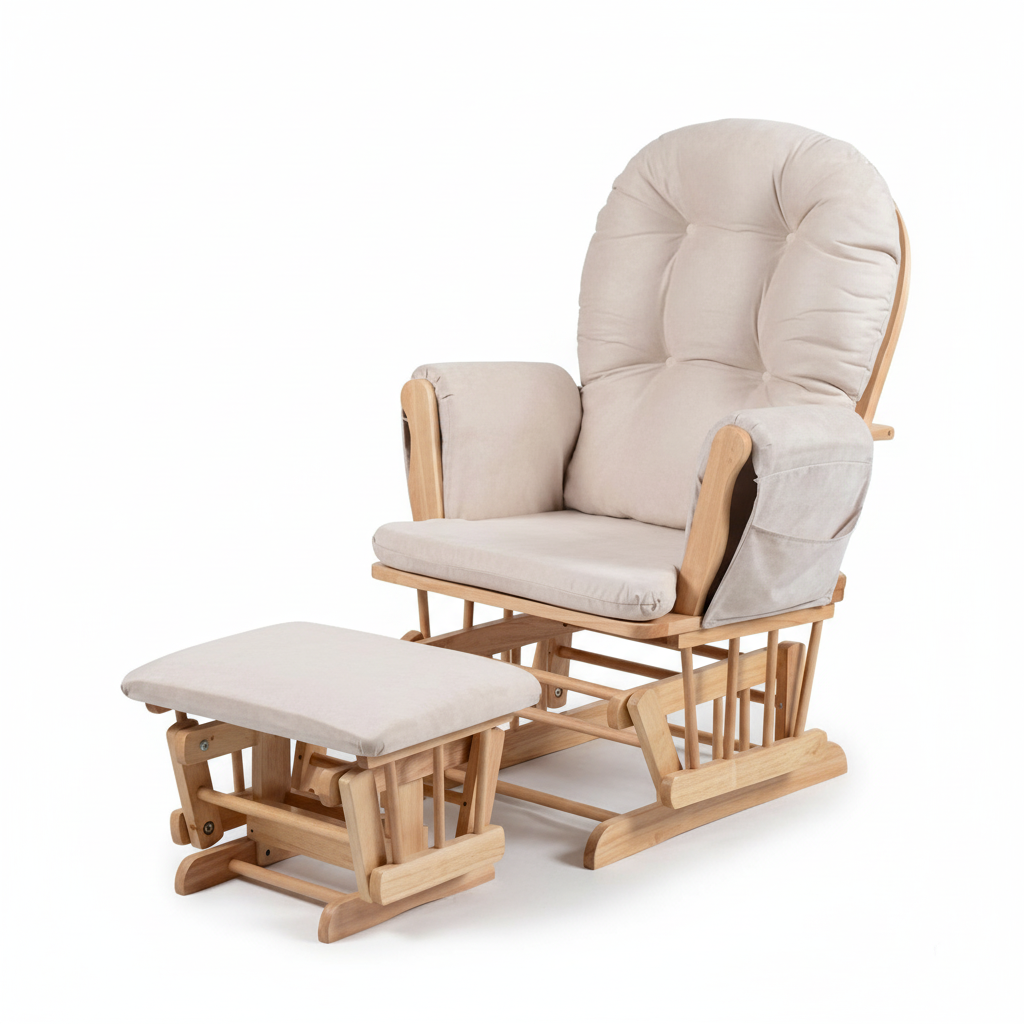 כורסאת הנקה דלוקס סרניטי– גב מתכוונן, הדום מתנדנד, צבע בז' | כורסאות הנקה