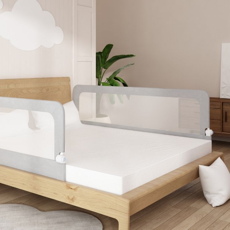 מגן מיטה 150 ס״מ – גובה 66 ס״מ, בז' / חום | מגיני מיטה