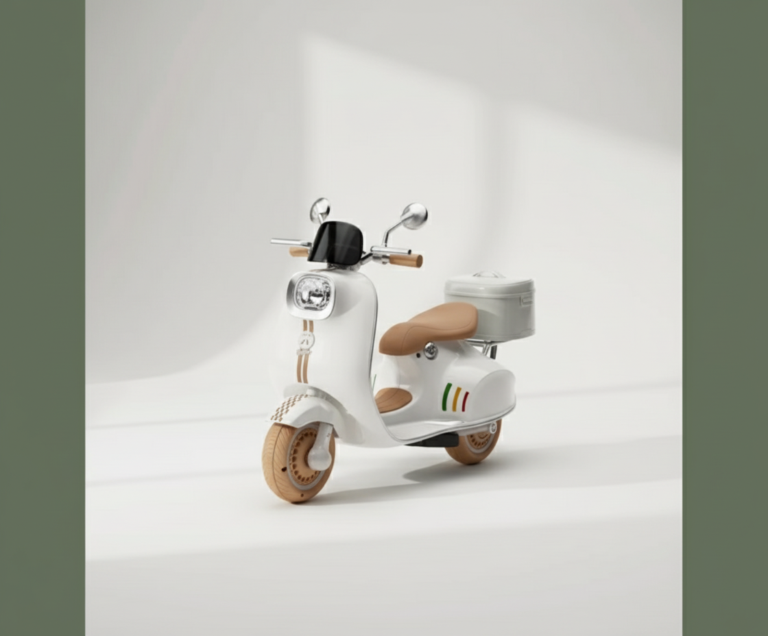 קטנוע חשמלי 3 גלגלים אפור בהיר