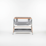 MINIGO עריסה מתחברת דמוי עץ – מתנדנד, אפור | עריסה לתינוק