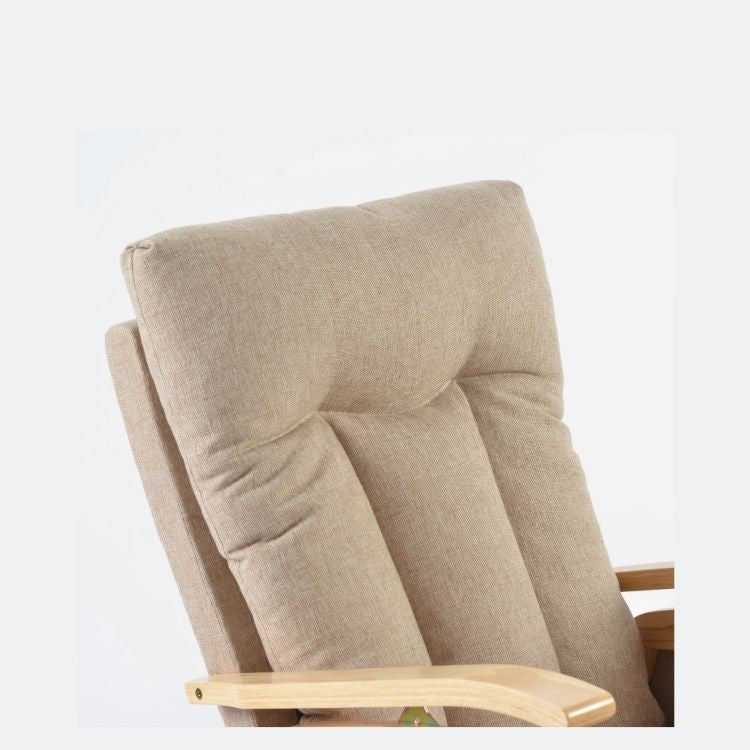 כורסאת הנקה נדנדה בז’ עם גב מתכוונן והדום מתנדנד