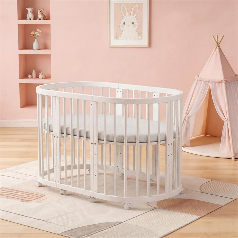 קן לציפור 4 ב-1 –דגם D-1 עריסה ומיטת תינוק לבן