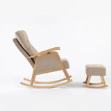 כורסאת הנקה נדנדה בז’ עם גב מתכוונן והדום מתנדנד