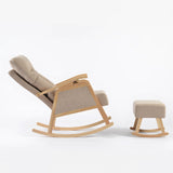 כורסאת הנקה נדנדה בז’ עם גב מתכוונן והדום מתנדנד