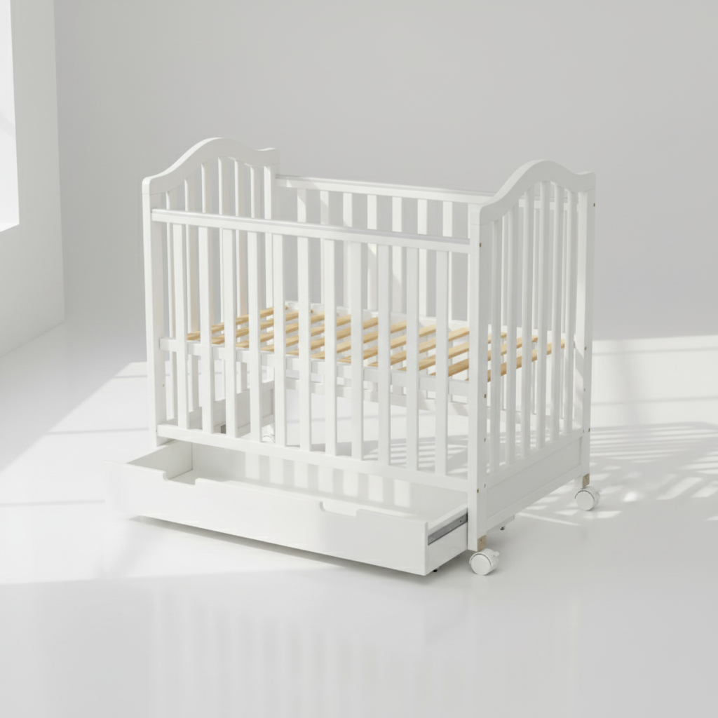 מיניגו – סט מיטה ושידה | חדר תינוק לבן
