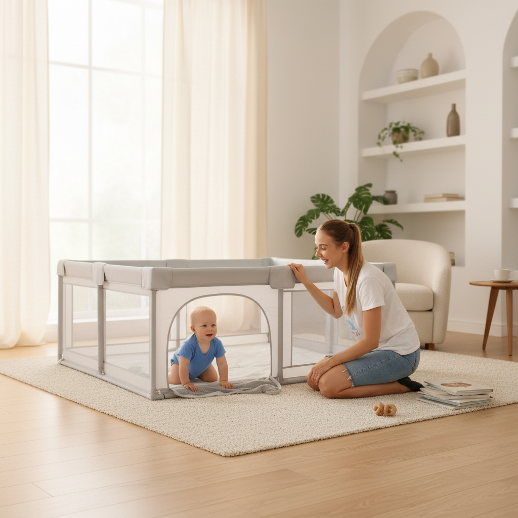 Minigo & Be-Care – מתחם פעילות מרשת עם כדורים | גדר פעילות