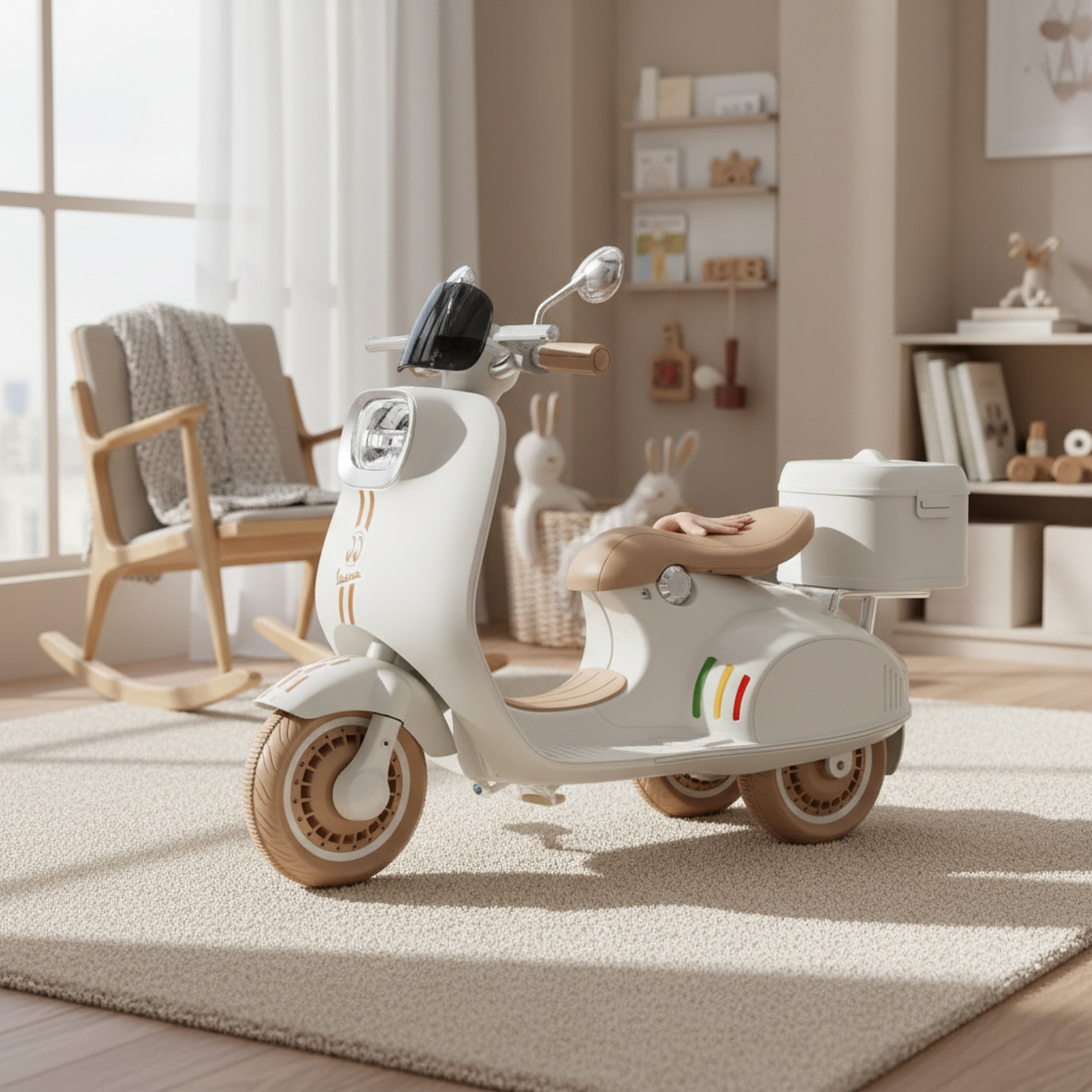 קטנוע חשמלי 3 גלגלים אפור בהיר