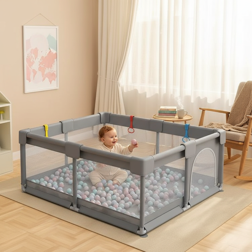 Minigo & Be-Care – מתחם פעילות מרשת עם כדורים | גדר פעילות