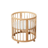 עריסה קן לציפור מעץ טבעי עגול נייד עם גלגלים