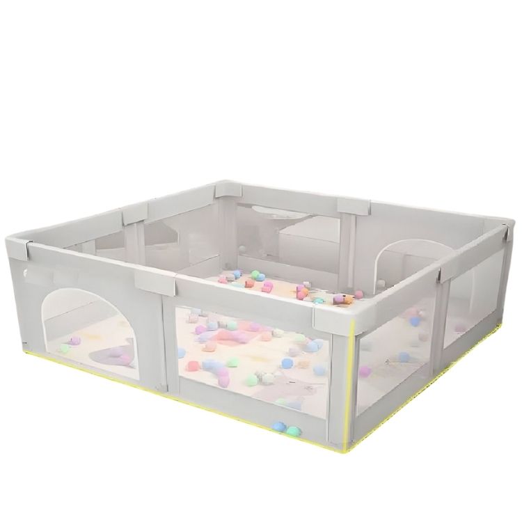 גדר פעילות מרשת אפורה עם כדורים צבעוניים Minigo