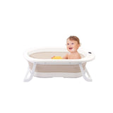 אמבטיית סיליקון מתקפלת – מעמד מתקפל ומד חום, בז׳ | אמבטיה לתינוק