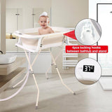 אמבטיית סיליקון מתקפלת – מעמד מתקפל ומד חום, בז׳ | אמבטיה לתינוק