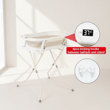 אמבטיית סיליקון מתקפלת – מעמד מתקפל ומד חום, בז׳ | אמבטיה לתינוק