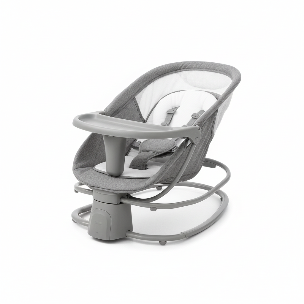 מאסטלה 4 ב-1 – נדנדה חשמלית וטרמפולינה עם מגש אוכל נשלף