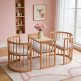 קן לציפור 4 ב-1 –דגם D-2 עריסה ומיטת תינוק צבע עץ