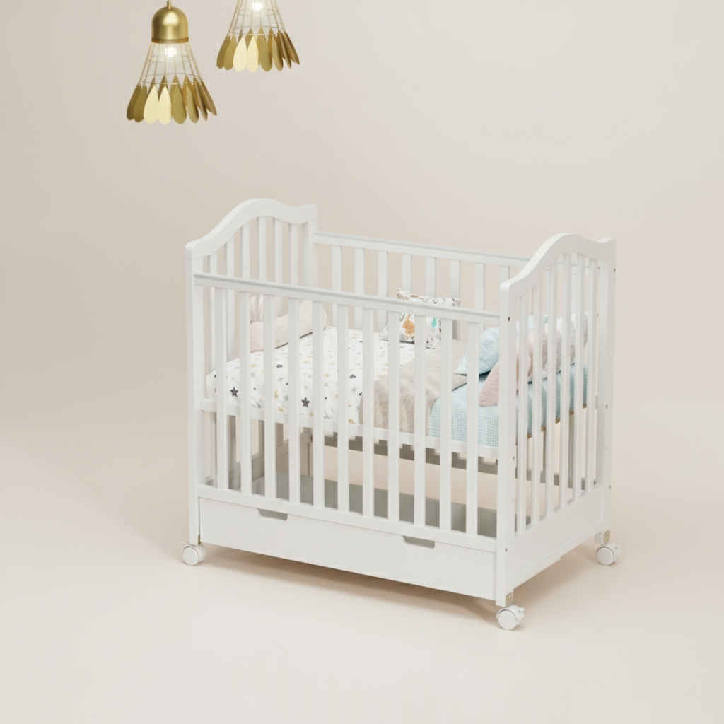 מיניגו – סט מיטה ושידה | חדר תינוק לבן